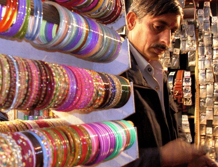 Bangles at the Sarojini Nagar Market Delhi