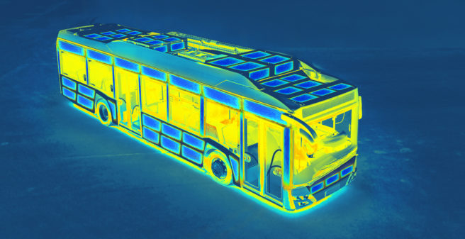 Thermal vehicle insulation with vacuum insulation panels (VIPs) by the German company va-Q-tec lead to a significant reduction of the energy consumption of e-buses I © va-Q-tec