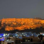 jodhpur-night-The Blue City and Mehrangarh Fort in Jodhpur - Rajasthan - India - lit - at - night