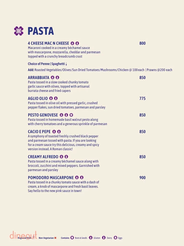 Pasta: Purple Martini Goa Menu - by Swiggy