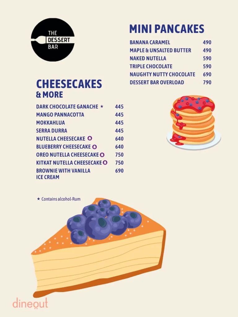 Mini Pancakes and Cheesecakes: Purple Martini Goa Menu - by Swiggy