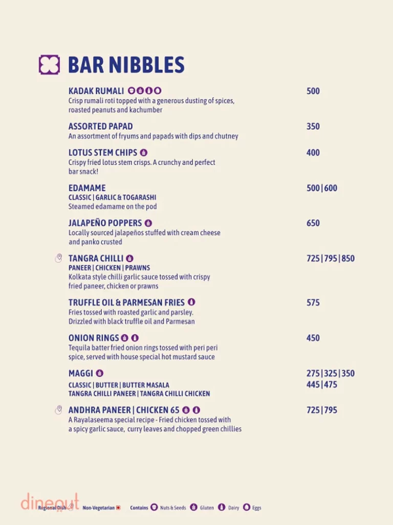 Bar Nibbles: Purple Martini Goa Menu - by Swiggy