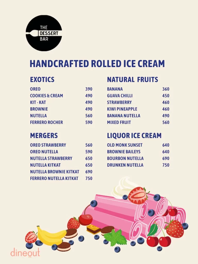 Handcrafted Rolled Ice Cream: Purple Martini Goa Menu - by Swiggy