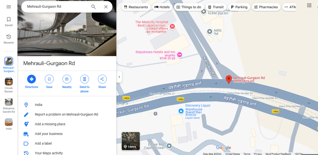 MG Road Gurgaon - Google Maps.