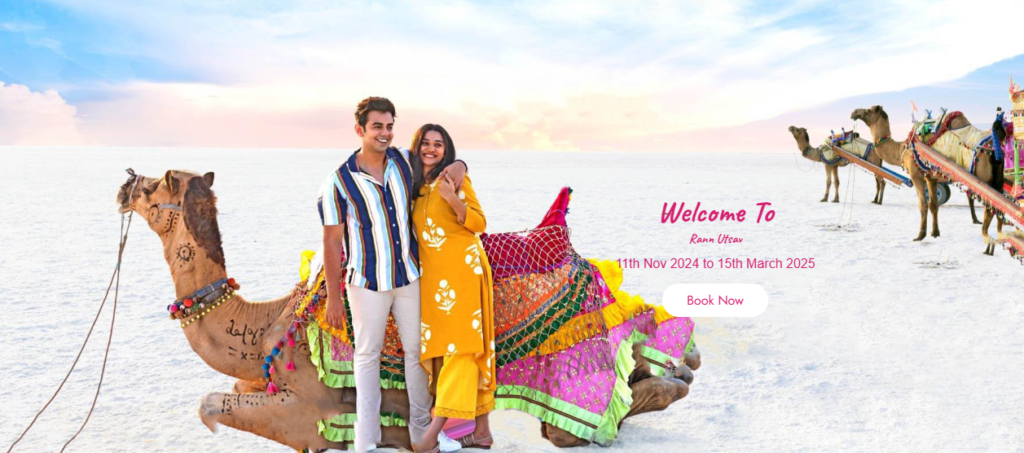 Rann of Kutch Festival 2024-2025: Celebrate the Rann Utsav in the Tent City of Gujarat: A couple in Desi Attire and Camels in the White Desert of Kutch 