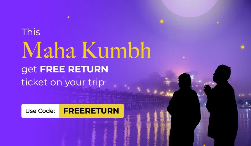 Yellow - Purple - White - Winter - Bus Tickets - Sale - Zingbus - Max - Zingbus Maxx - Coupon - Free Return Ticket Ad - Online - Bus - Booking - Delhi to Prayagraj Bus Booking - 2025 Prayag Maha Kumbh Mela