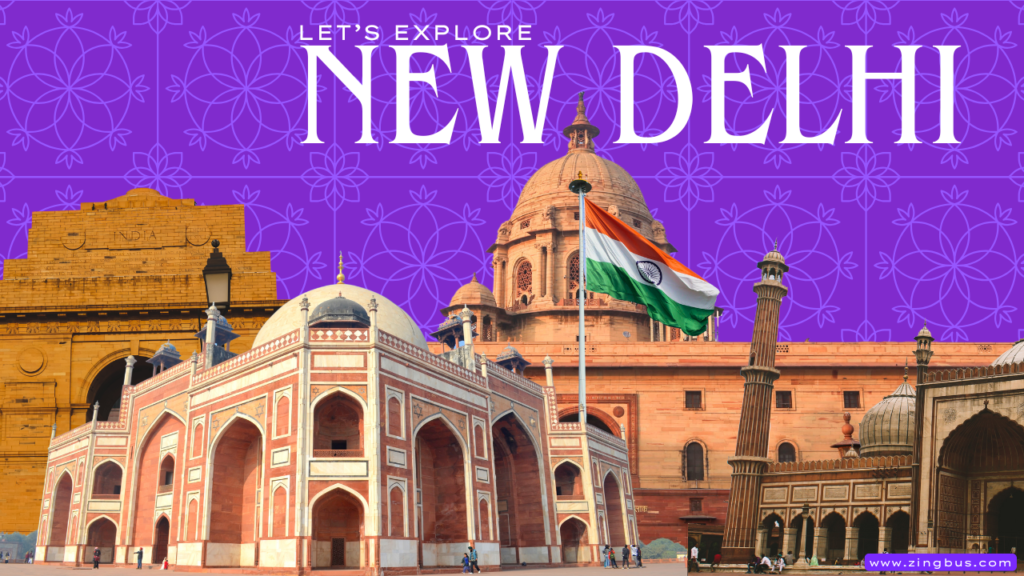 Purple and White Modern Explore New Delhi Travel Blog Banner - Top 10 Fun Things to Do in Delhi and Places to Visit in One Day​