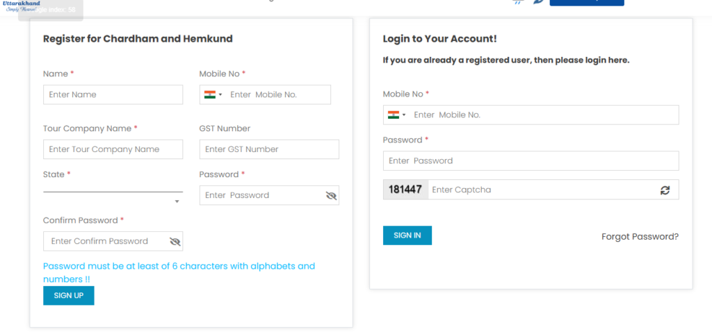 Uttarakhand Char Dham Yatra registration