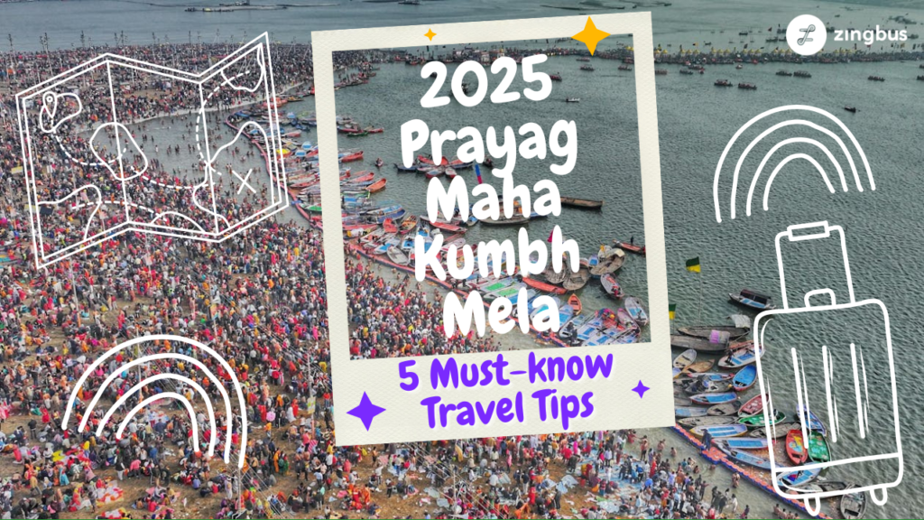 White - Purple - Yellow - Maha Kumbh - Mela 2025 - Abstract - India - Travel - Tips - Blog - Banner