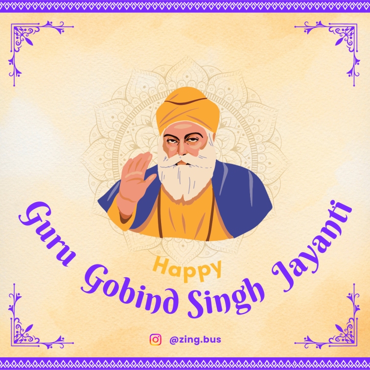 Yellow And Brown Traditional Minimalist - Guru Gobind Singh Jayanti 2025 - Illustration