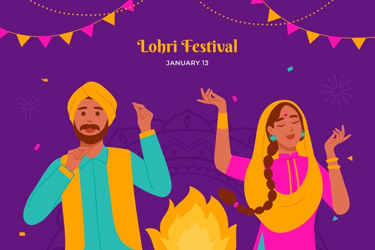 flat-background-lohri-festival-celebration_23-2149918082