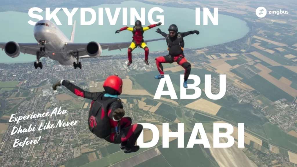 Abu Dhabi Sky Dive: Abu-Dhabi-Blog-Banner-Skydiving-White-Modern-Canva-Simple-Style-with-three-Skydivers-in-the-Sky-and-an-aeroplane