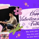 Happy Valentines Day Week - Blog Banner in Green - - Pink - Purple - Playful - Scrapbook Style - Positive - Message